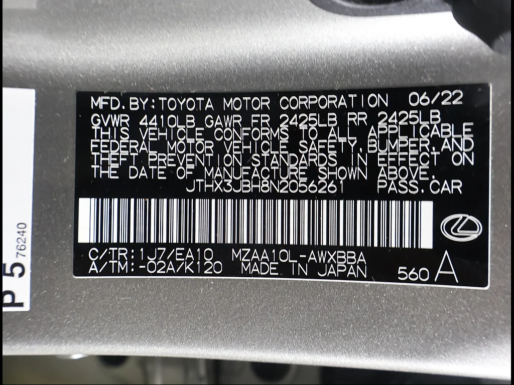 Certified Used 2022 ATOMIC SILVER Lexus Base image 12