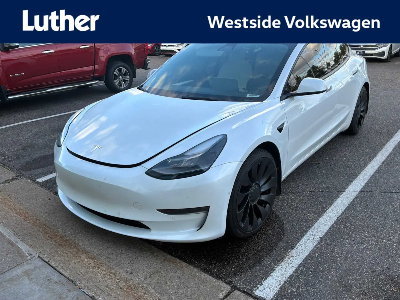 Used 2022 Pearl White Multi-Coat Tesla Performance image 1