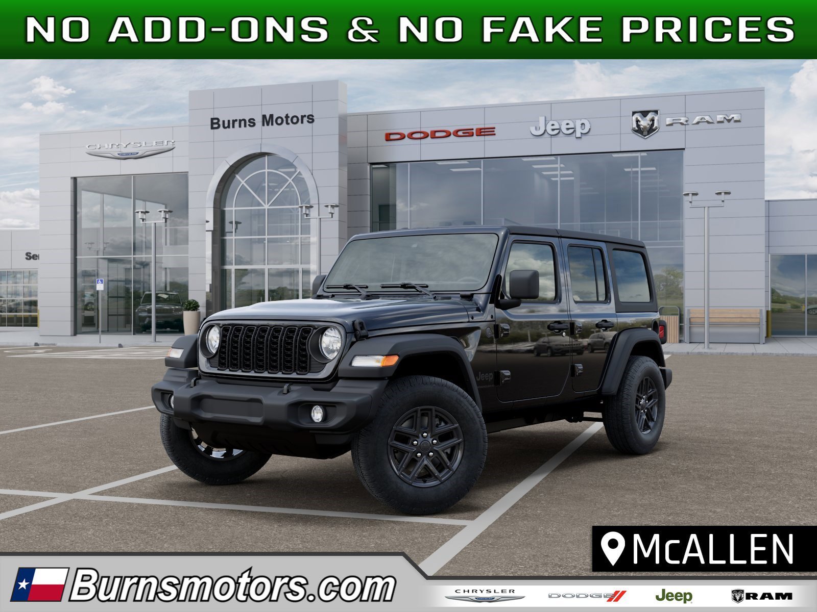 New 2026 Black Clear-Coat Exterior Paint Jeep Sport 4-Door image 1