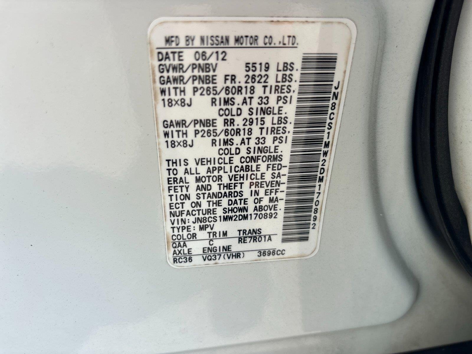 Used 2013 Moonlight White INFINITI Base image 12