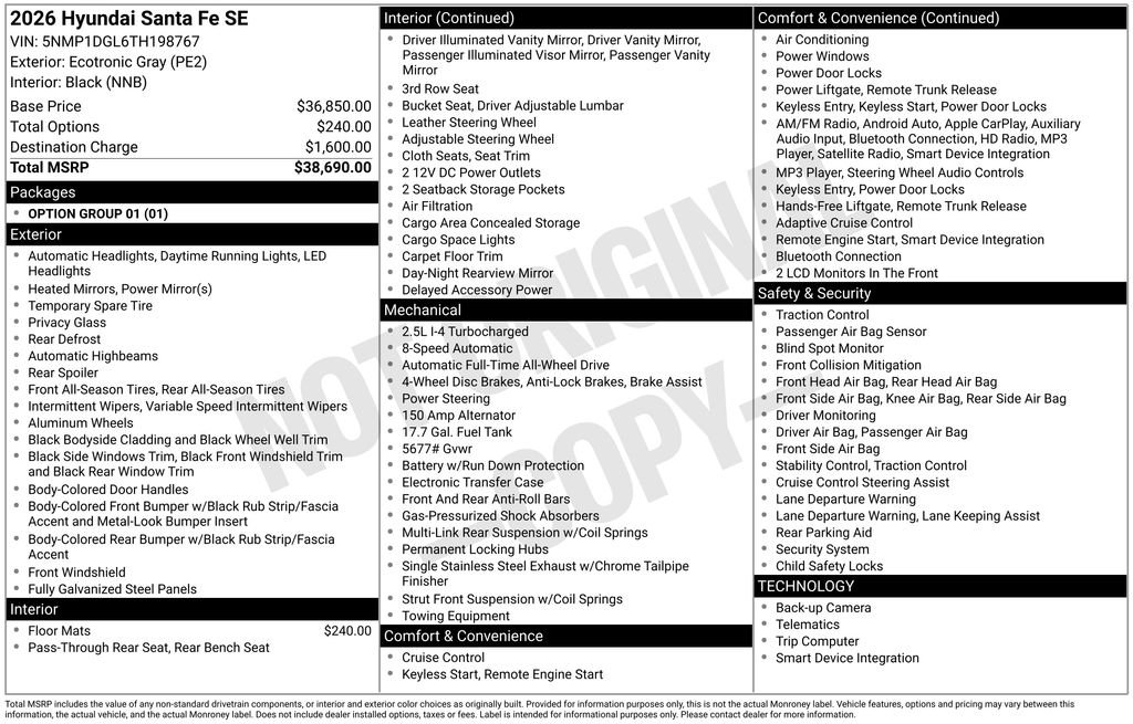 Used 2026 Gray Hyundai SE image 3