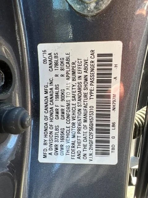 Used 2016 Modern Steel Metallic Honda LX image 11