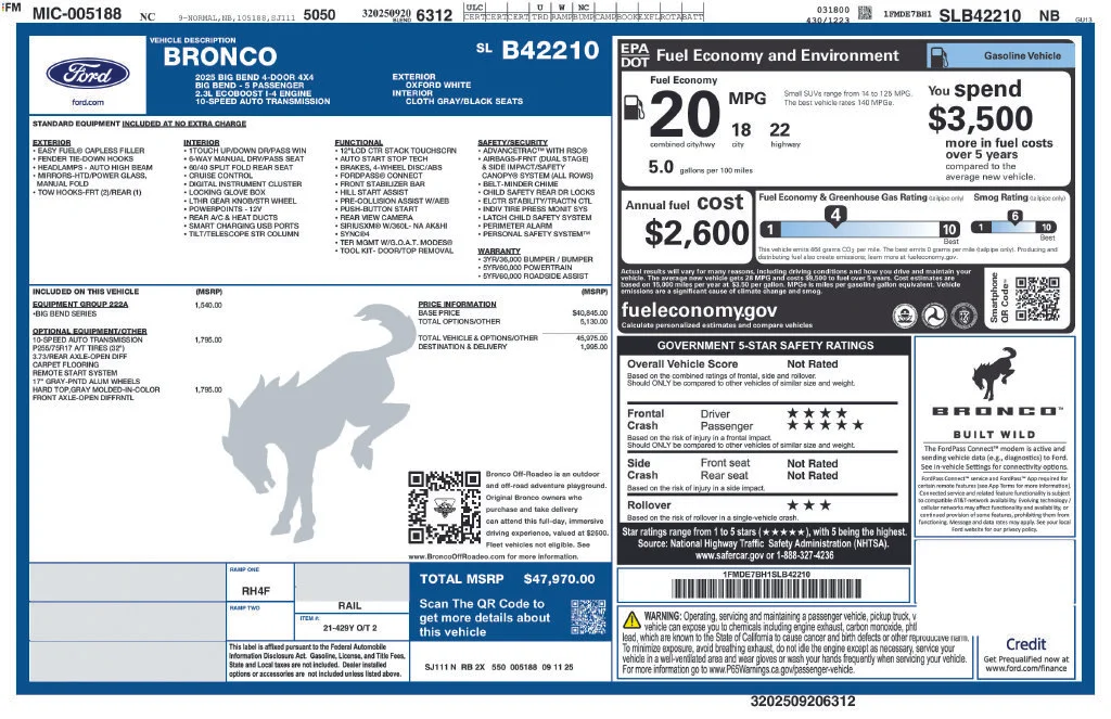Used 2025 Oxford White Ford Big Bend image 37