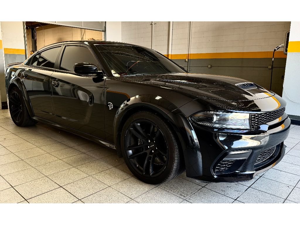 Used 2022 Pitch Black Clearcoat Dodge SRT Hellcat Widebody image 2