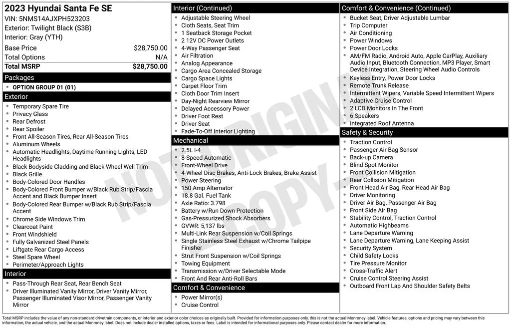 Used 2023 Black Hyundai SE image 17