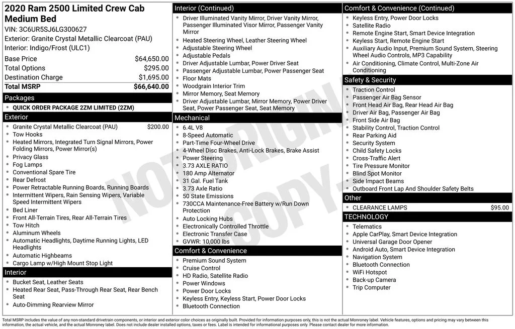 2020 RAM 2500 Laramie Limited 4X4 Crew Cab SWB's photo