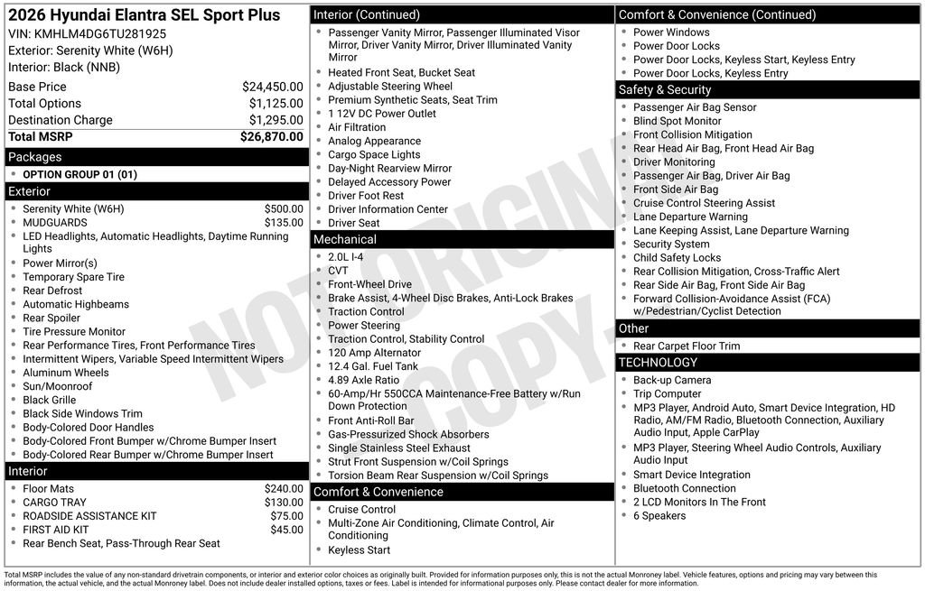 New 2026 White Hyundai SEL Sport Plus image 17