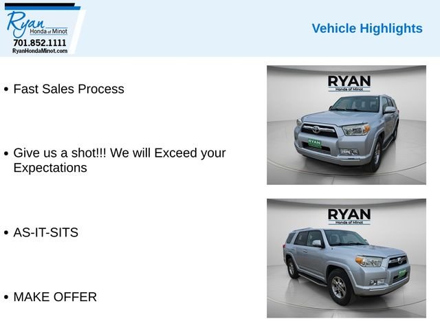 Used 2011 Toyota 4Runner Limited with VIN JTEZU5JR3B5029077 for sale in Minot, ND