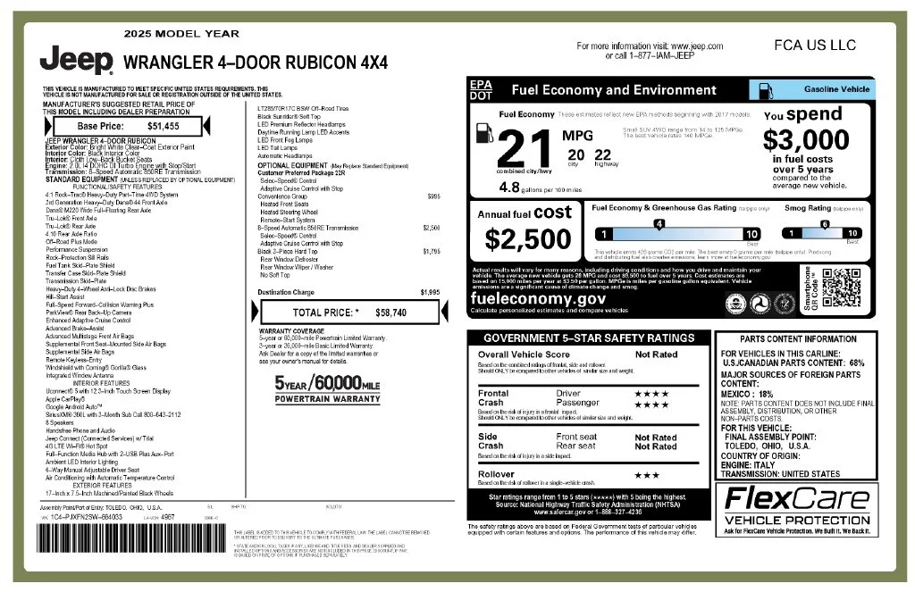 Certified Used 2025 White Jeep Rubicon image 4