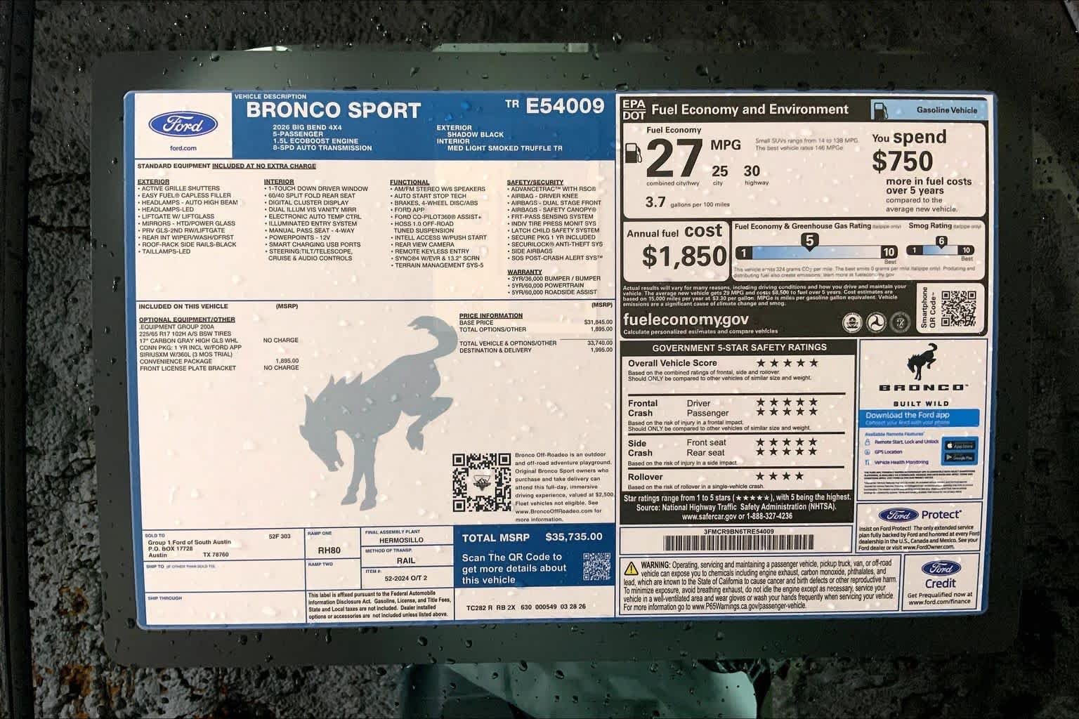 New 2026 Shadow Black Ford Big Bend® image 21