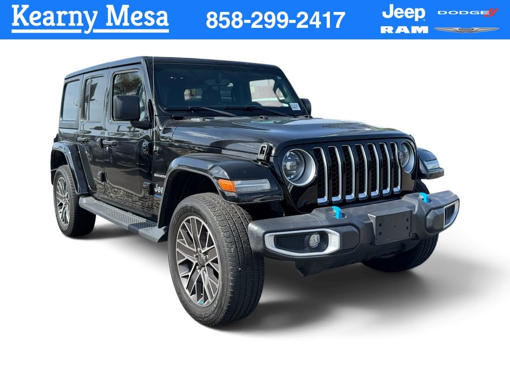 Used 2023 Black Jeep Sahara 4xe image 1