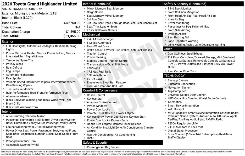 Used 2026 Black Toyota Limited image 1