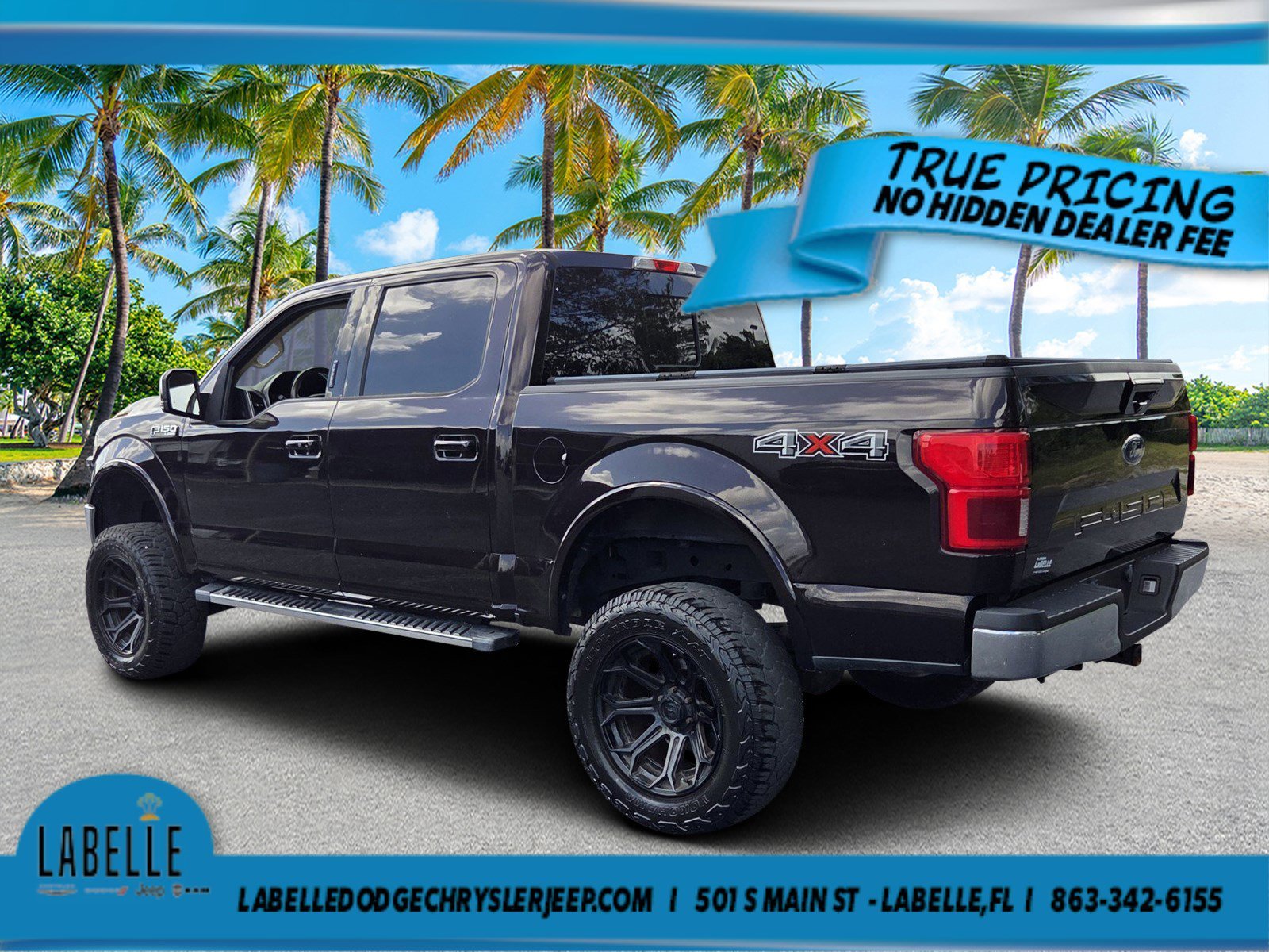 Certified Used 2020 Agate Black Metallic Ford V8 FFV Crew Cab Lariat image 3