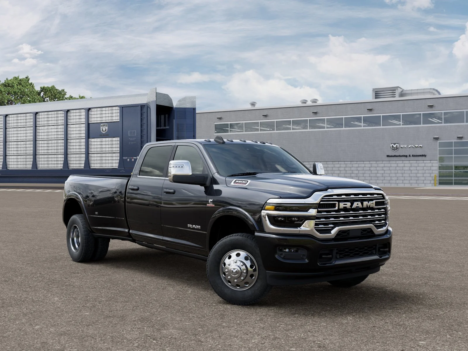 New 2026 Diamond Black Crystal Pearl-Coat Exterior Paint RAM Longhorn image 3