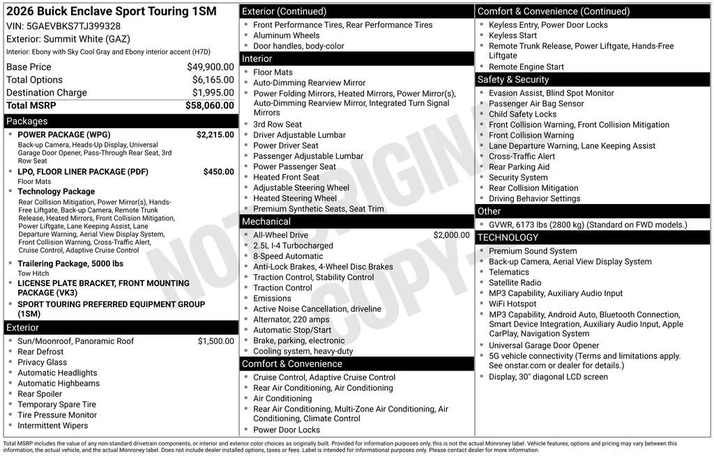 New 2026 Summit White Buick Sport Touring image 2
