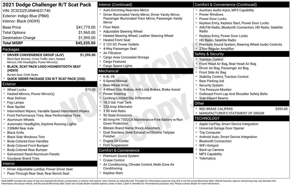 Used 2021 Blue Dodge R/T Scat Pack image 2