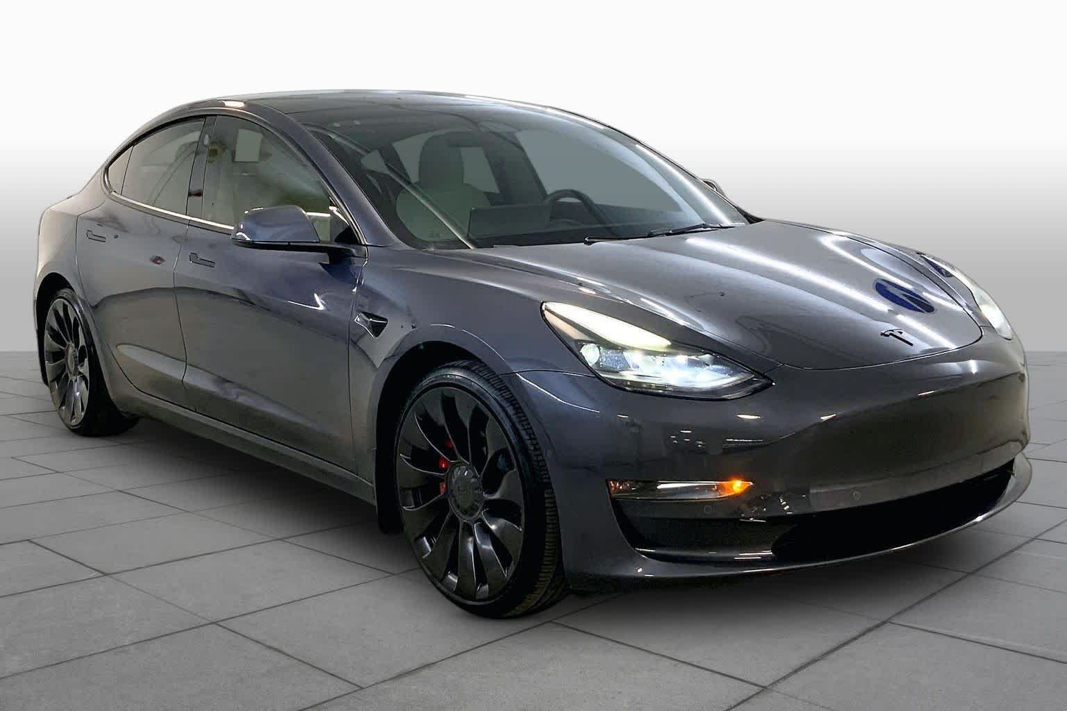 Used 2022 Midnight Silver Metallic Tesla Performance image 2