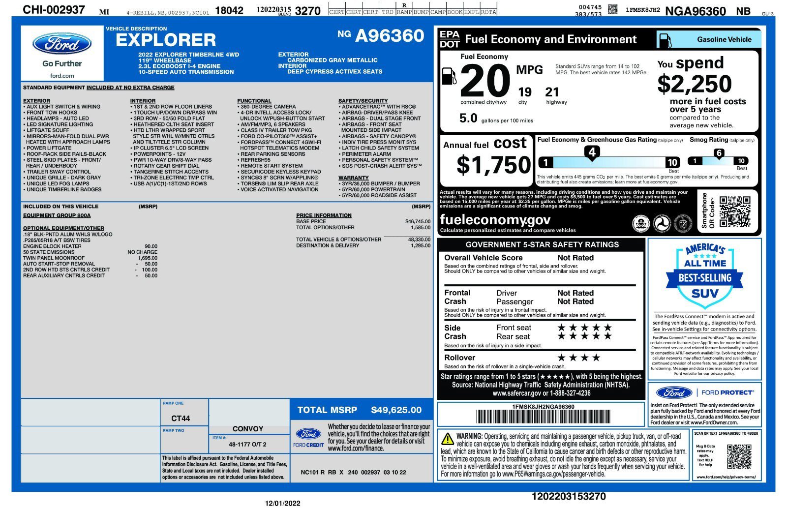 Used 2022 Carbonized Gray Metallic Ford Timberline image 11