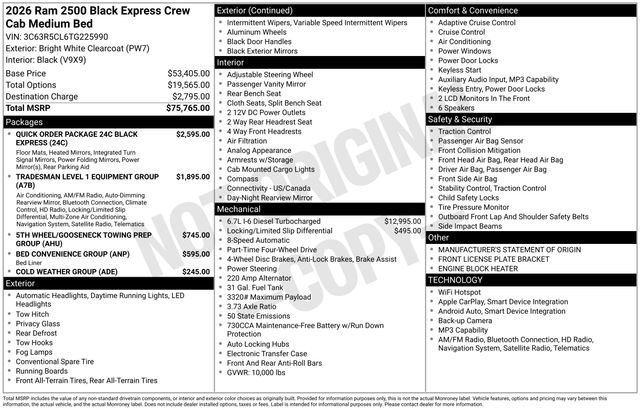 New 2026 Bright White Clear-Coat Exterior Paint RAM Black Express image 32