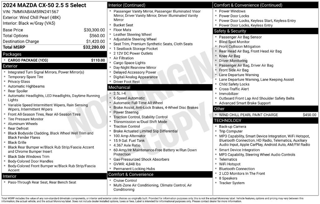 Certified Used 2024 Pearl Mazda 2.5 S Select Package image 3