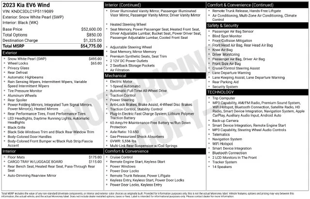 Used 2023 Snow White Pearl Kia Wind image 4
