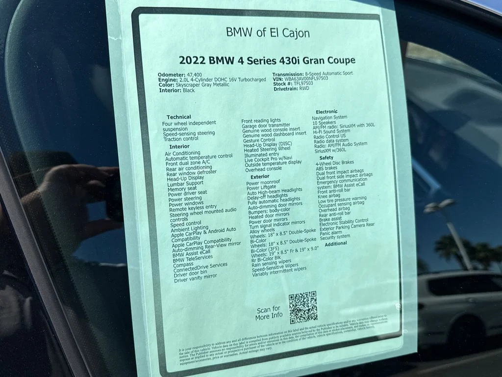 Used 2022 Gray BMW 430i Gran Coupe image 15