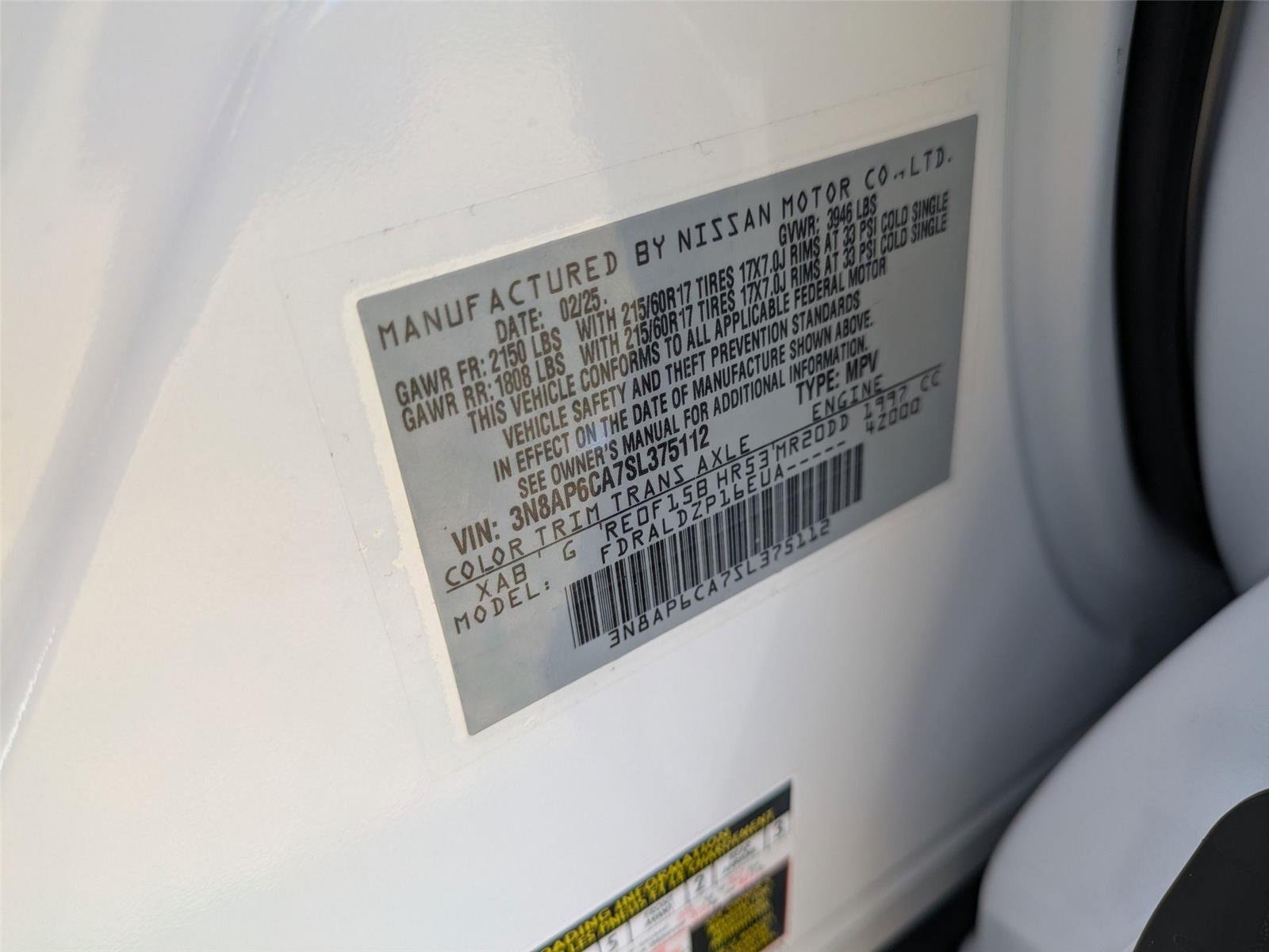 New 2025 Two-tone Aspen White TriCoat / Super Black Nissan SV image 34