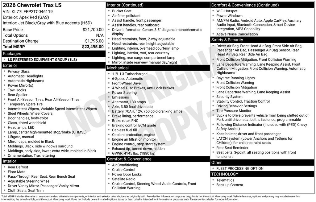 Used 2026 Red Chevrolet LS image 20