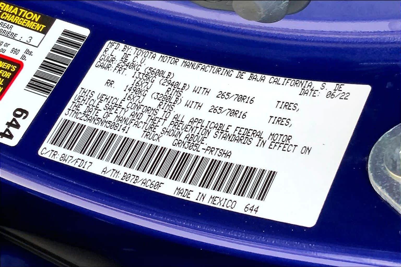 Used 2022 Blue Crush Metallic Toyota TRD Off Road image 34