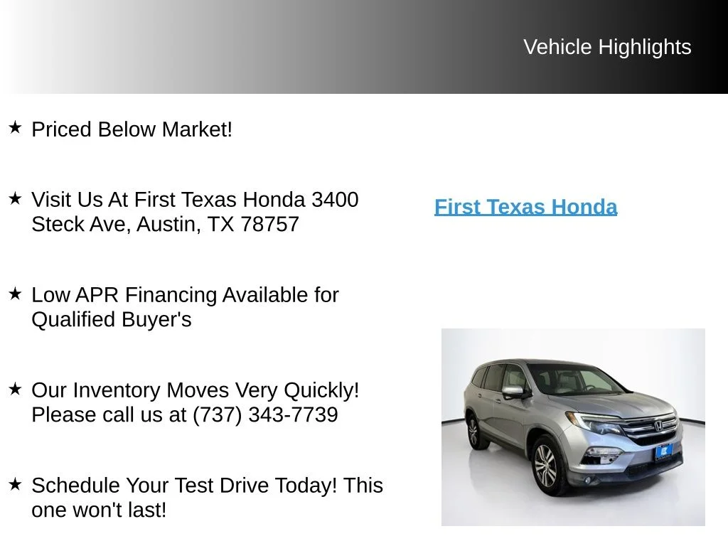 Used 2016 Silver Honda EX-L image 9