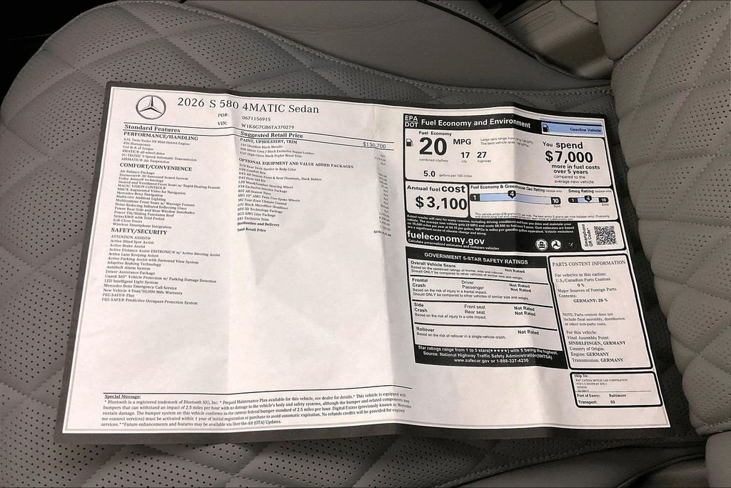 2026 Mercedes-Benz S-Class S 580 - Photo 22