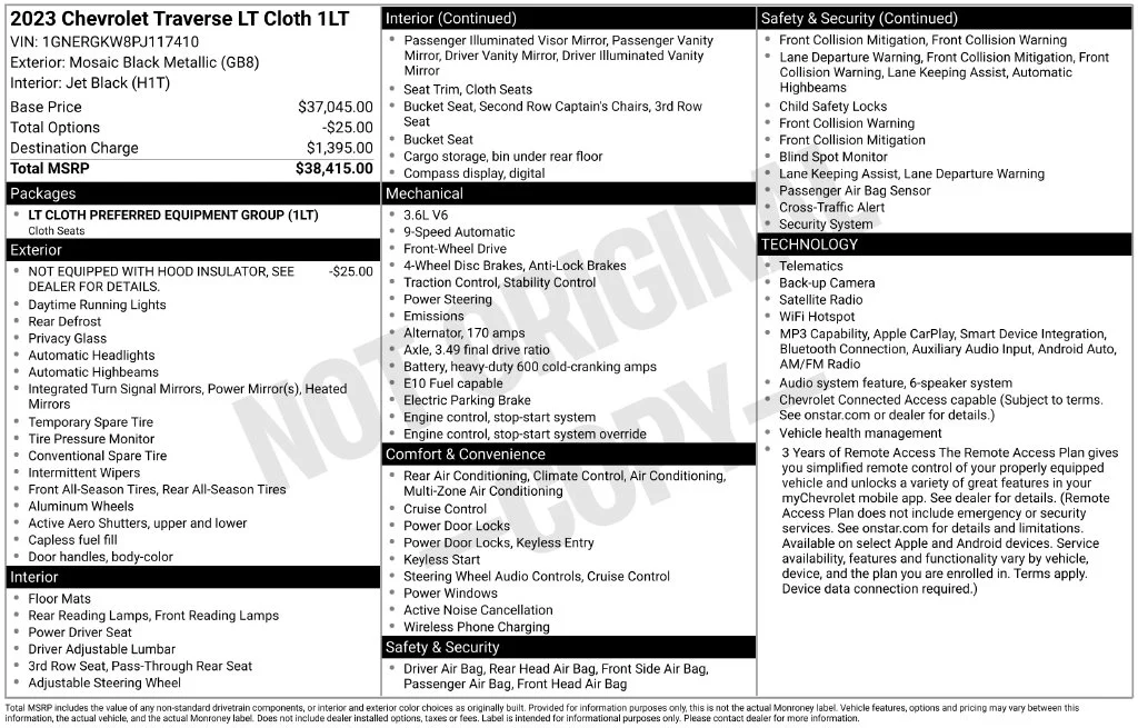 Used 2023 Black Chevrolet LT image 10