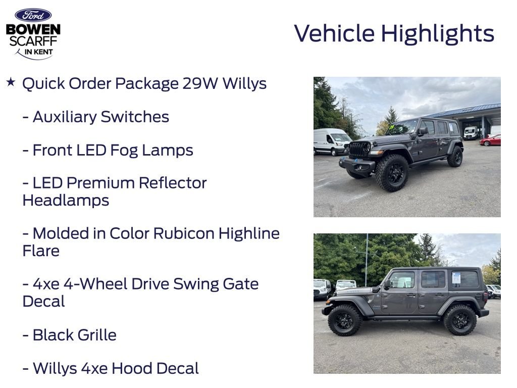 Used 2024 Granite Crystal Clearcoat Metallic Jeep Willys 4xe image 8