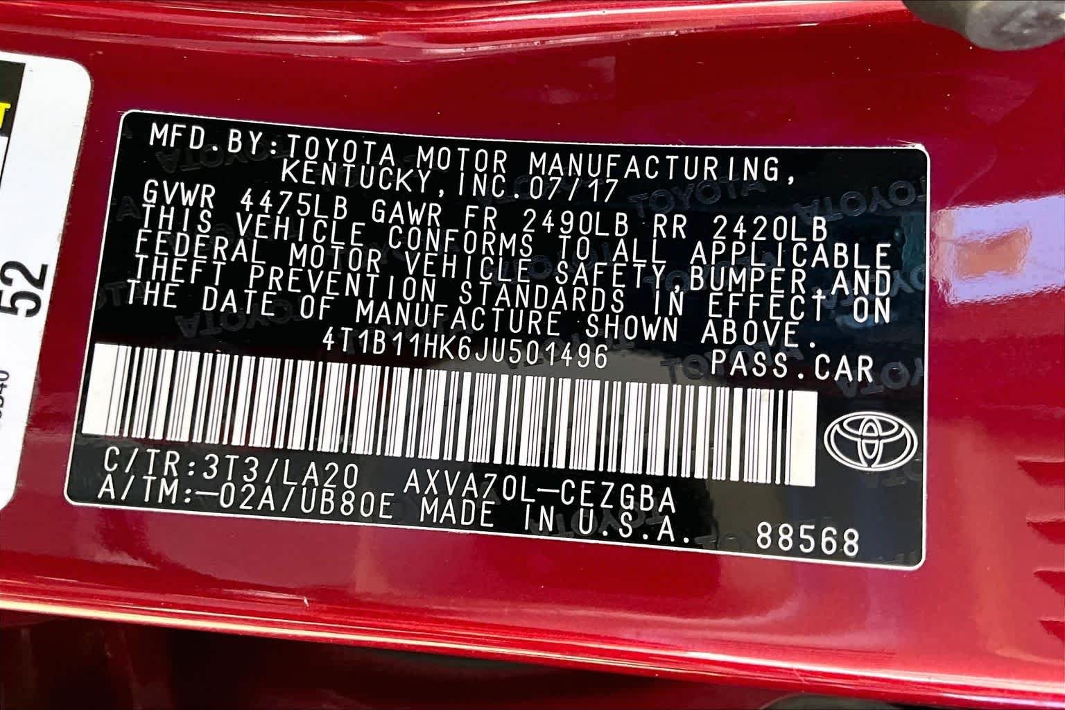 Used 2018 Ruby Flare Pearl Toyota XLE image 32