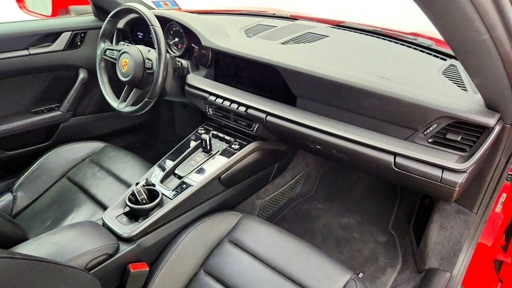 Used 2020 Guards Red Porsche Carrera Coupe w/ Classic Wheels, Bose Audio, LCA & Cooled Seats image 22