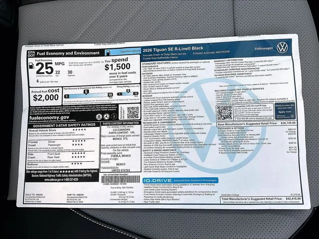 New 2026 Green Volkswagen SE R-Line Black image 12
