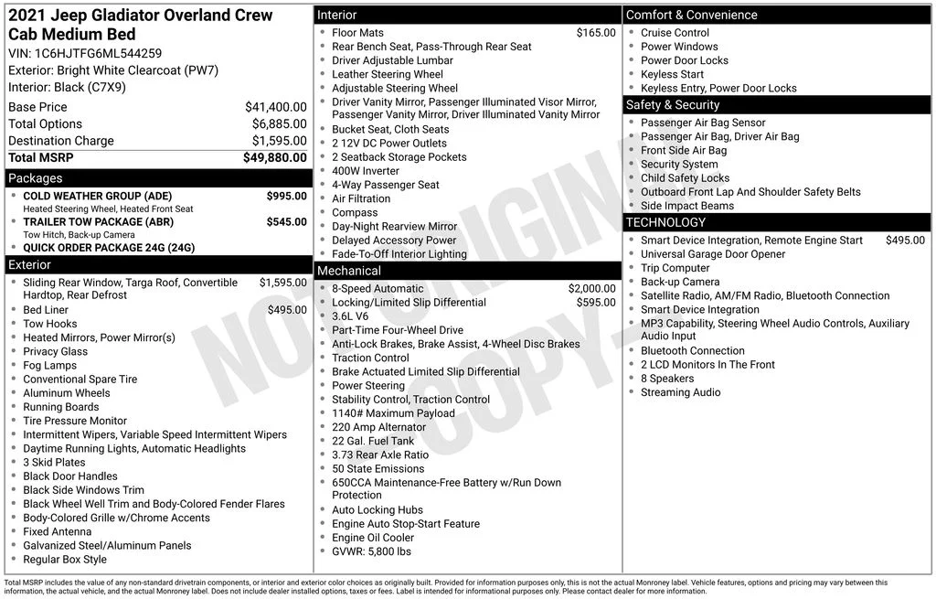 Used 2021 White Jeep Overland image 6