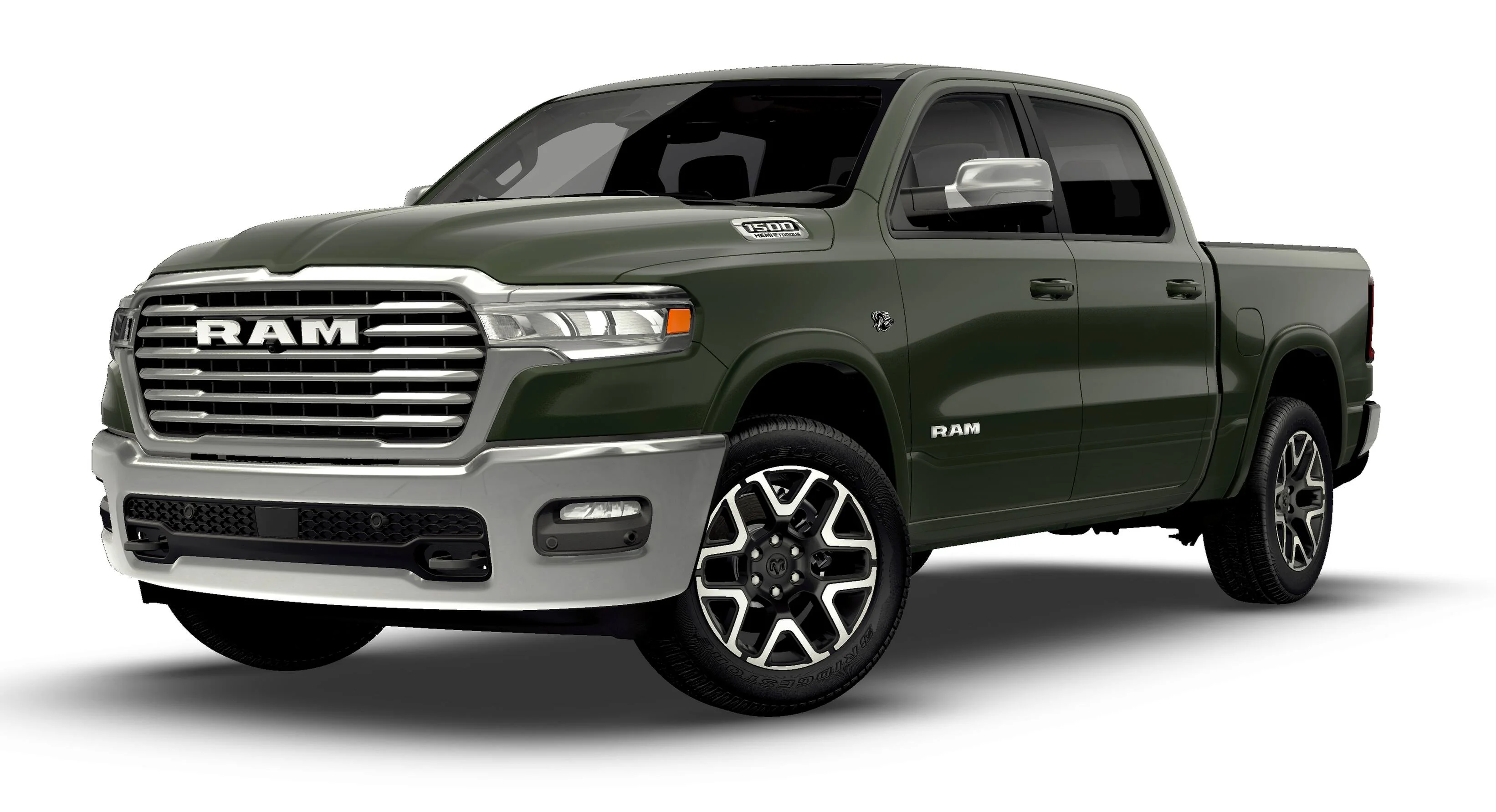 New 2026 Serrano-Green Metallic Exterior Paint RAM LARAMIE image 1