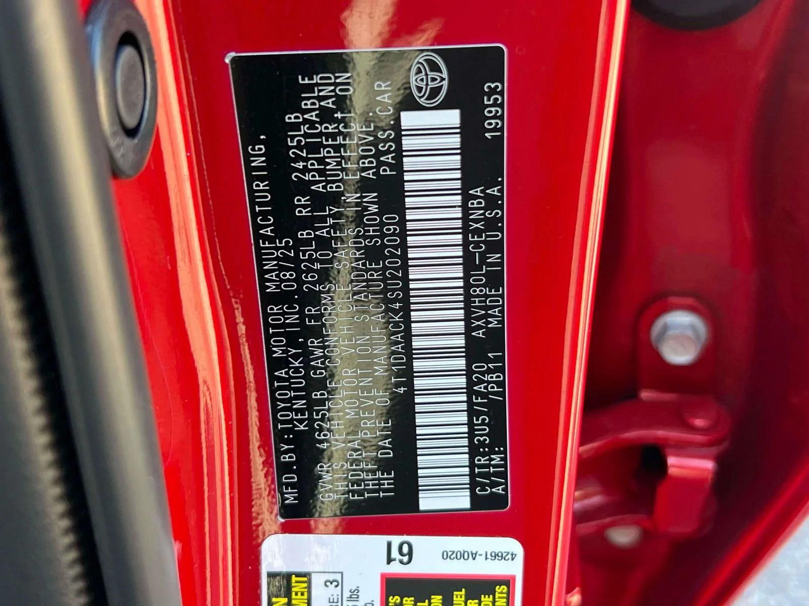Used 2025 SUPERSONIC RED Toyota LE image 20