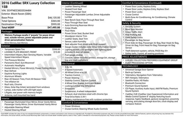 2016 Cadillac SRX Luxury Collection