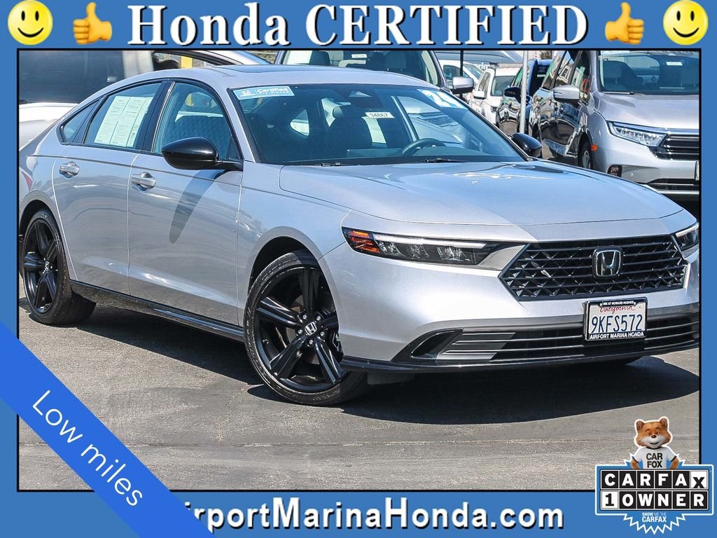 Certified Used 2024 Solar Silver Metallic Honda HYBRID SPORT-L image 1