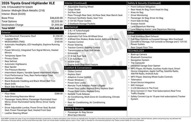 New 2026 Midnight Black Metallic Toyota  XLE image 32