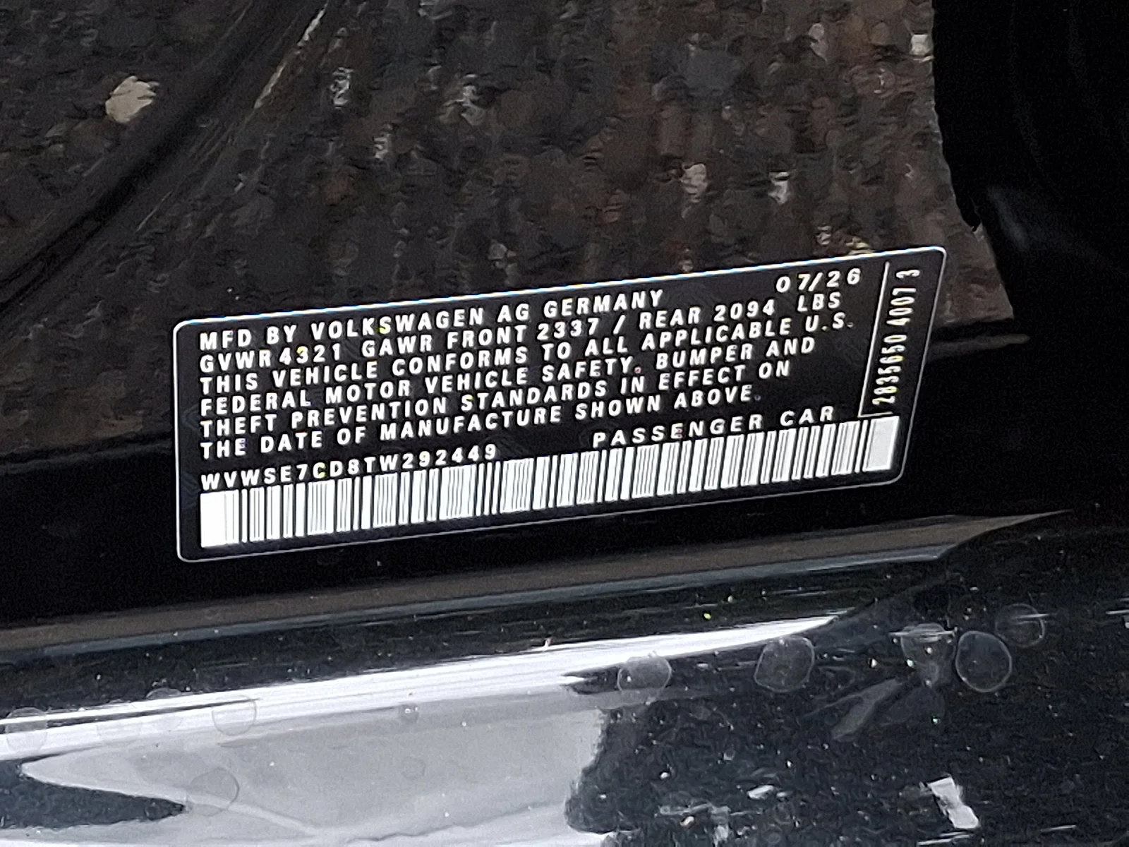 New 2026 Mythos Black Metallic Volkswagen SE image 20