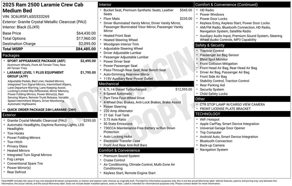 2025 RAM 2500 Laramie 4X4 Crew Cab SWB's photo