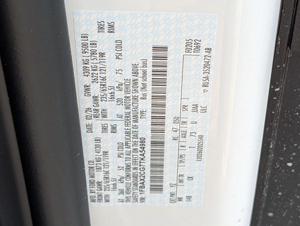 New 2026 Oxford White Ford Passenger Van XLT image 33