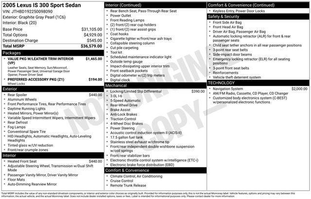 Used 2005  Lexus 300 image 2