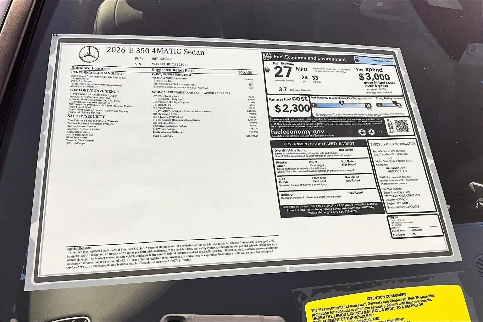 New 2026 MANUFAKTUR Alpine Grey Mercedes-Benz E 350 image 18
