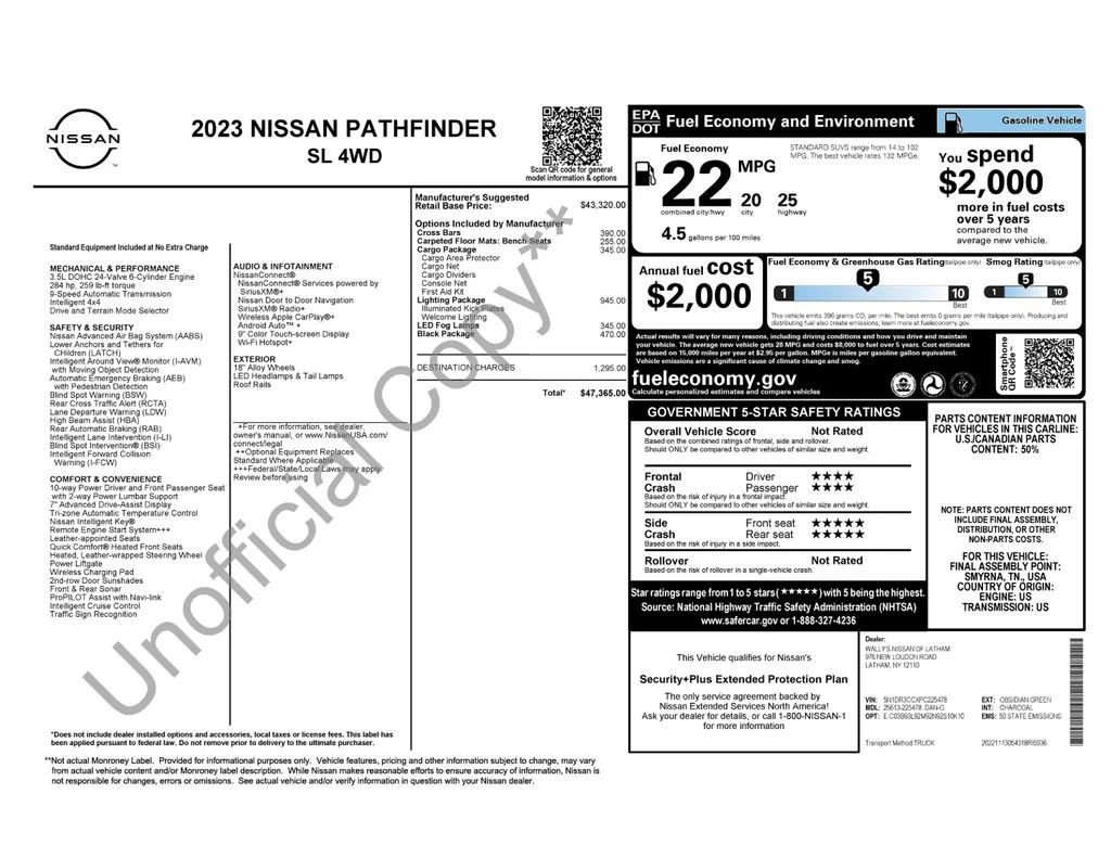 Used 2023 Obsidian Green Pe Nissan SL image 2