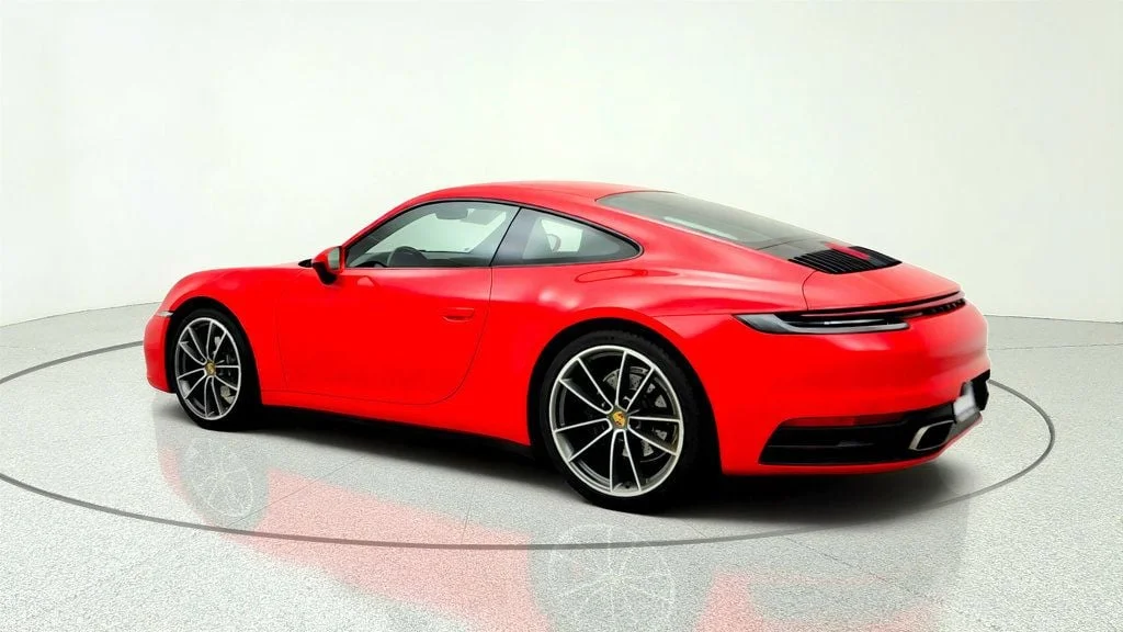 Used 2020 Guards Red Porsche Carrera Coupe w/ Classic Wheels, Bose Audio, LCA & Cooled Seats image 7