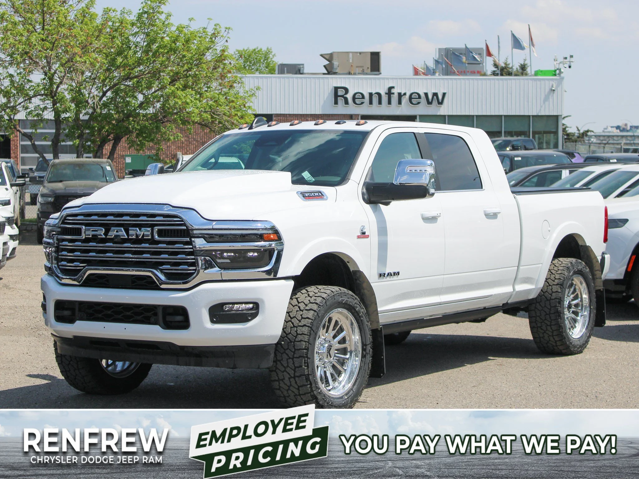 New 2026 White RAM Limited Longhorn*, 2 Inch BDS Lift, Forged 22 Inch Wheels, 35 Inch Tires image 1